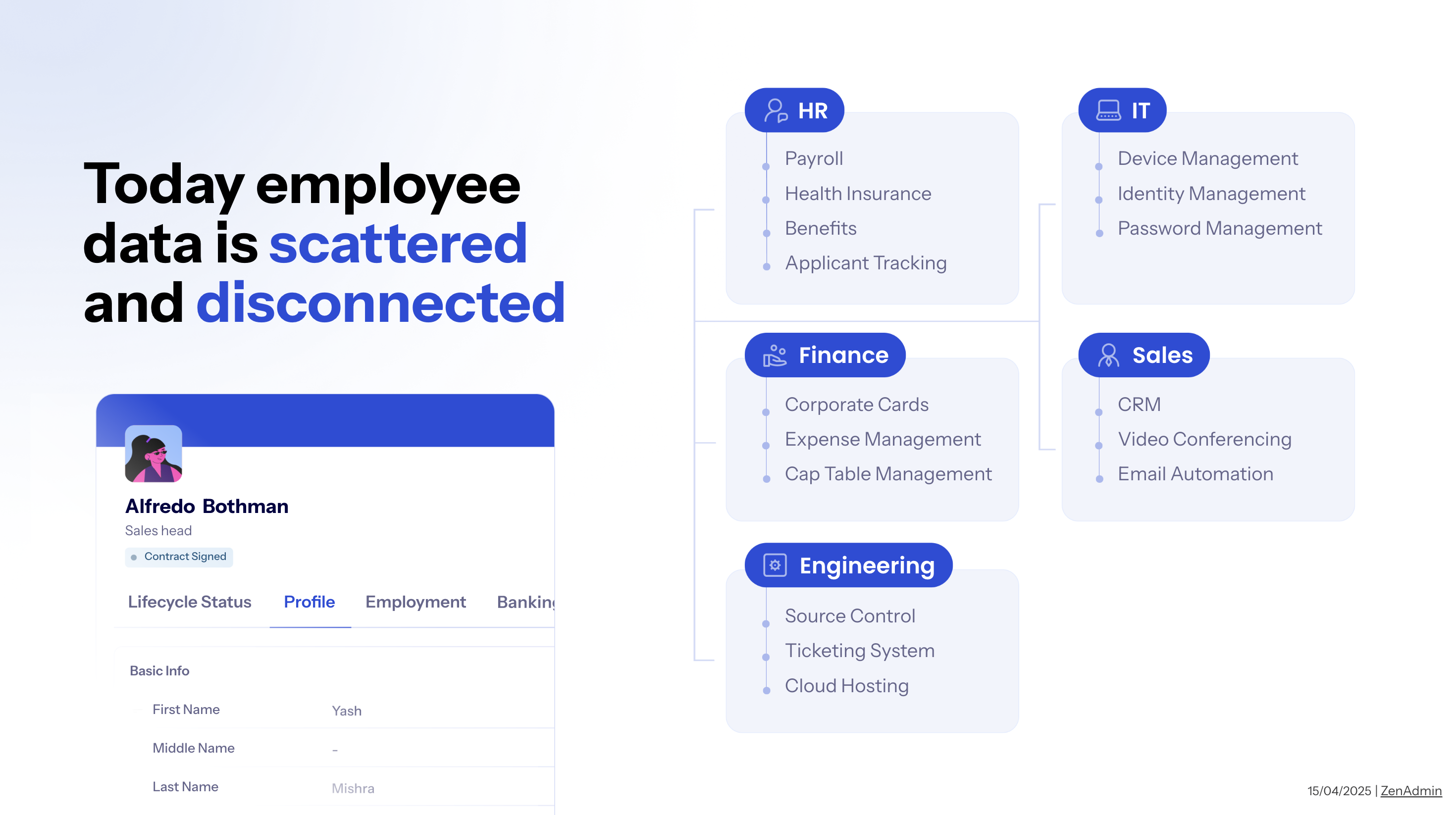 employee data is scattered