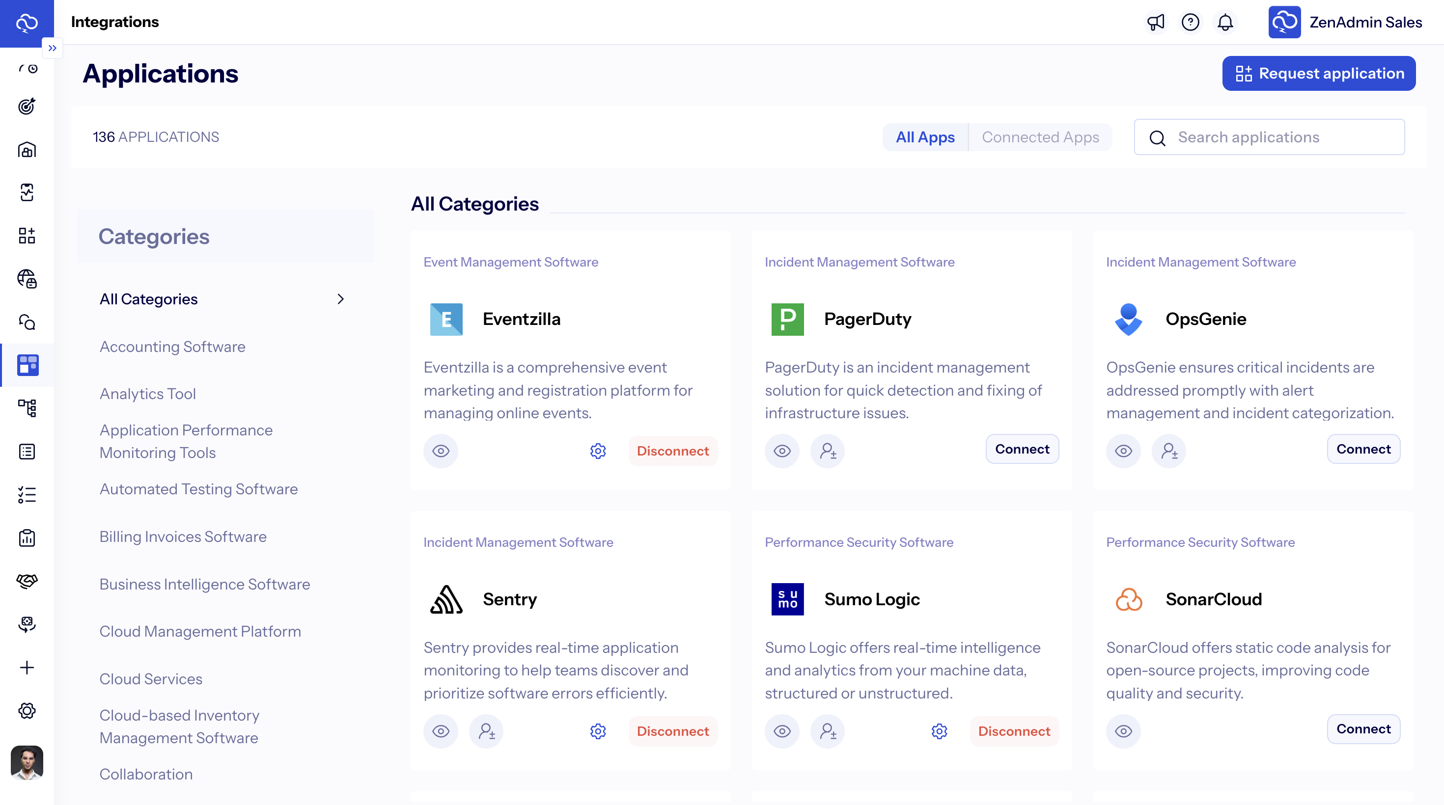 zenadmin integrations